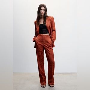 Orange satin suit by Mango. Size 6/ M. Originally sold separately